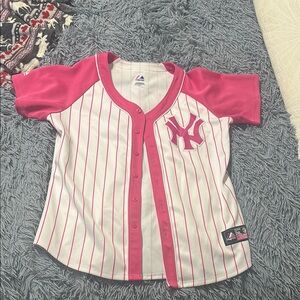 Pink and White Yankees Jersey